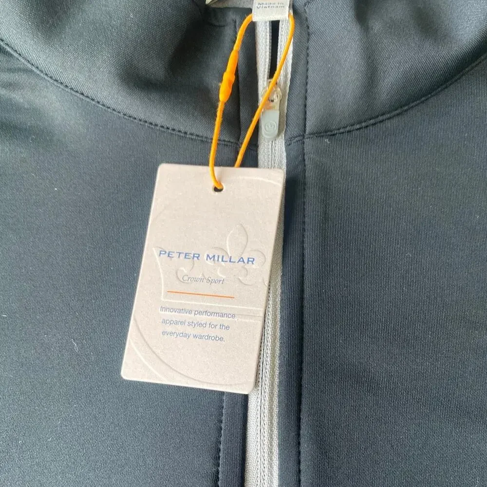 Peter Millar Crown Sport Perth Performance Pullover 1/4 Zip Black NEW Size 3XL
